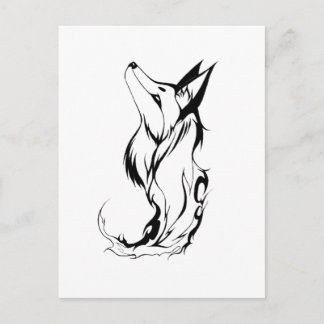 Tribal Fox Tattoo Design Briefkaart