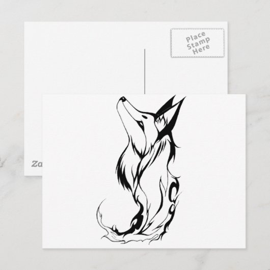 Tribal Fox Tattoo Design Briefkaart (Voorkant / Achterkant)