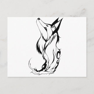 Tribal Fox Tattoo Design Briefkaart