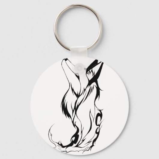Tribal Fox Tattoo Design Sleutelhanger (Voorkant)