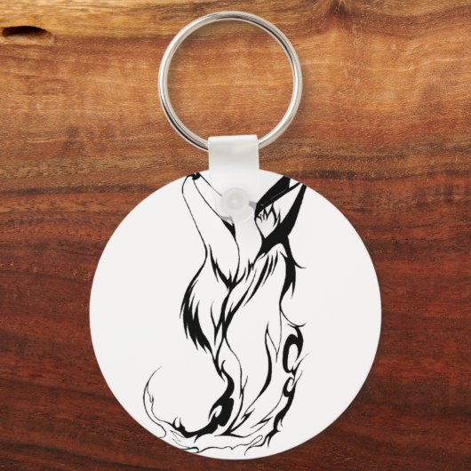 Tribal Fox Tattoo Design Sleutelhanger (Voorkant)