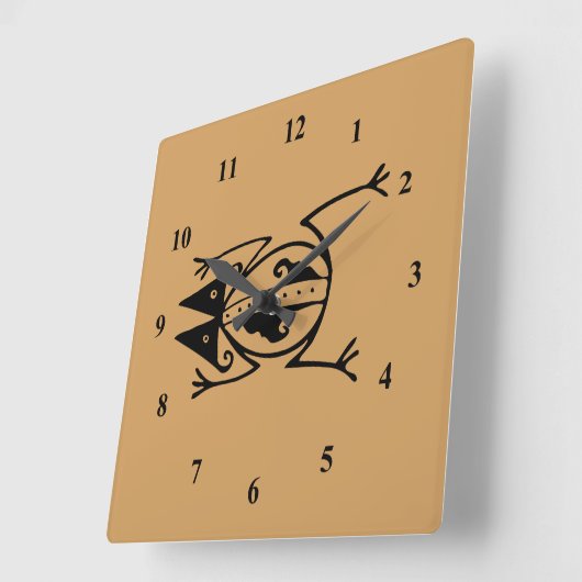 Tribal Frog Vierkante Klok (Hoek)