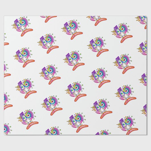 TRIBAL FROWNIE EMOJI MEEMOGIE CADEAUPAPIER (Vlak)