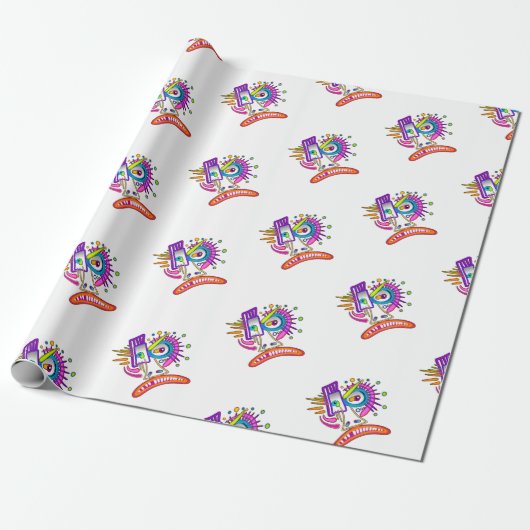 TRIBAL FROWNIE EMOJI MEEMOGIE CADEAUPAPIER (Uitgerold)