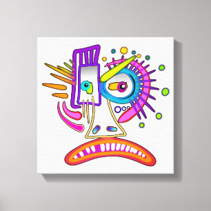 TRIBAL FROWNIE EMOJI MEEMOGIE CANVAS AFDRUK