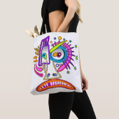 TRIBAL FROWNIE EMOJI MEEMOGIE TOTE BAG (Dichtbij)