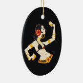 Tribal Fusion buikdanser met bekkens Keramisch Ornament (Rechts)