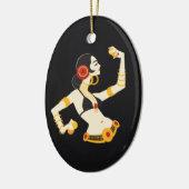 Tribal Fusion buikdanser met bekkens Keramisch Ornament (Links)