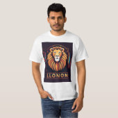 Tribal-geïnspireerd Geometric Lion Logo T-shirt (Voorkant volledig)