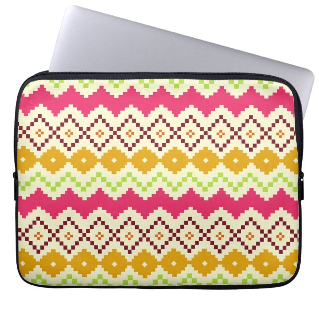 Tribal geïnspireerde elektronicazak laptop sleeve (Voorkant)