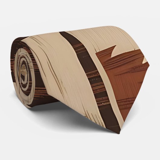 Tribal geïnspireerde geometrische Stropdas (Opgerold)