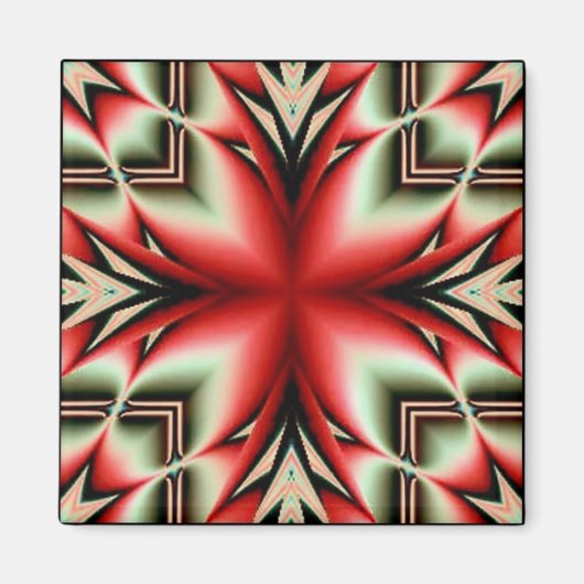 Tribal Geo flower Magneet (Voorkant)