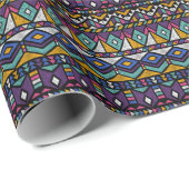 Tribal Geometric Aztec: kleurrijk  patroon Cadeaupapier (Rol Hoek)