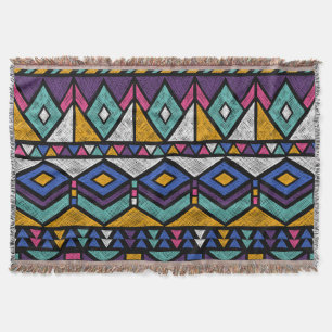 Tribal Geometric Aztec: kleurrijk  patroon Deken
