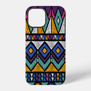 Tribal Geometric Aztec: kleurrijk patroon iPhone 12 Hoesje