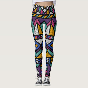 Tribal Geometric Aztec: kleurrijk  patroon Leggings