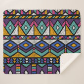 Tribal Geometric Aztec: kleurrijk  patroon Sherpa Deken (Voorkant (horizontaal))