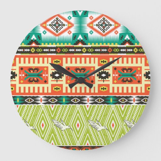 Tribal Geometric: citeert tekstpatroon. Grote Klok (Voorkant)