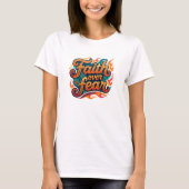 Tribal Geometric Faith Over Fear Flames T-shirt (Voorkant)