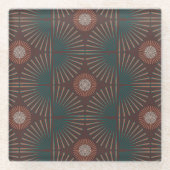 Tribal Geometric Glazen Onderzetter (Voorkant)