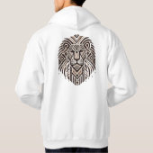 "Tribal Geometric Lion Art T-shirt" Hoodie (Achterkant)