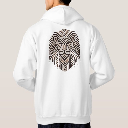 "Tribal Geometric Lion Art T-shirt" Hoodie (Achterkant)