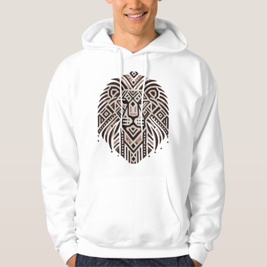 "Tribal Geometric Lion Art T-shirt" Hoodie (Voorkant)