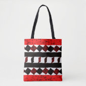 Tribal Geometric Oranje en Black Pattern Canvas ta Tote Bag (Voorkant)