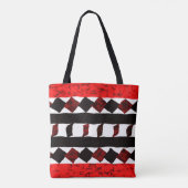 Tribal Geometric Oranje en Black Pattern Canvas ta Tote Bag (Achterkant)