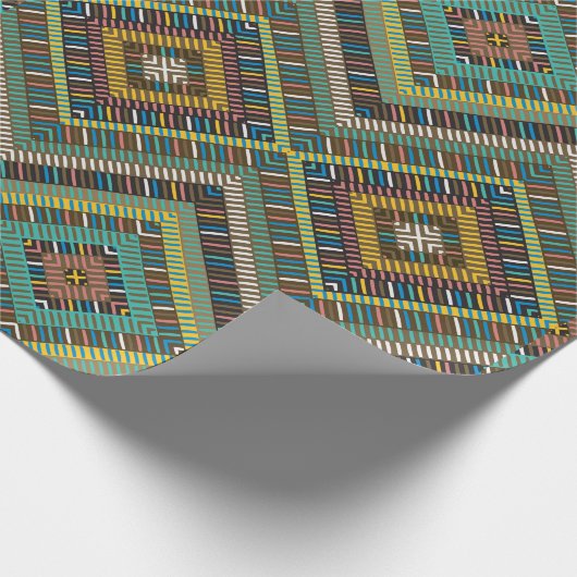 Tribal Geometric Pattern Boho Etnische Azteken Cadeaupapier (Hoek)