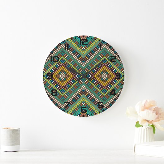 Tribal Geometric Pattern Boho Etnische Azteken Grote Klok