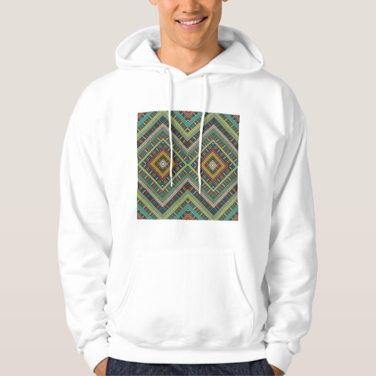 Tribal Geometric Pattern Boho Etnische Azteken Hoodie (Voorkant)