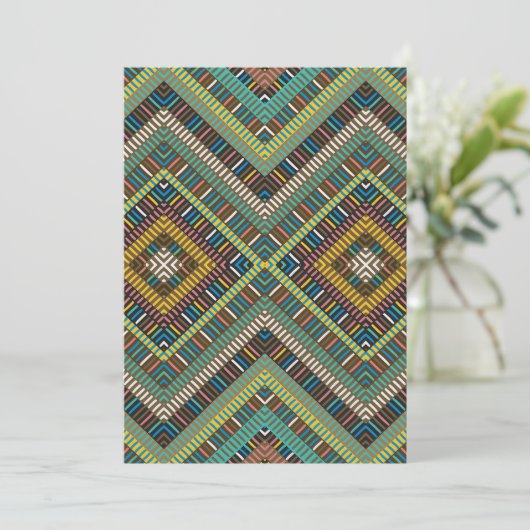 Tribal Geometric Pattern Boho Etnische Azteken Kaart (Staand voorkant)