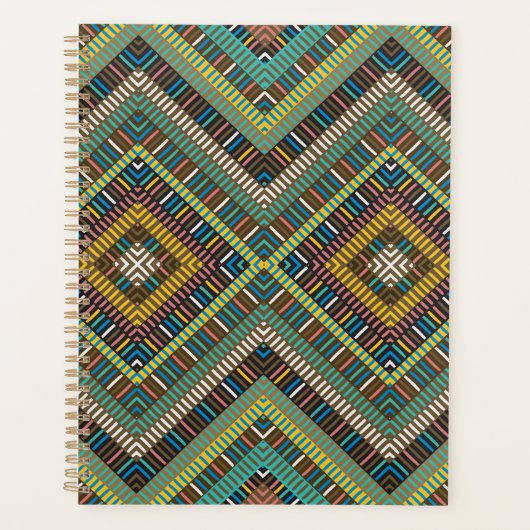 Tribal Geometric Pattern Boho Etnische Azteken Planner (Voorkant)