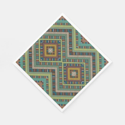 Tribal Geometric Pattern Boho Etnische Azteken Servet (Hoek)