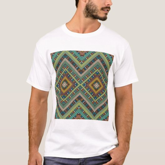 Tribal Geometric Pattern Boho Etnische Azteken T-shirt (Voorkant)