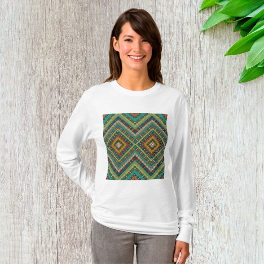 Tribal Geometric Pattern Boho Etnische Azteken T-shirt