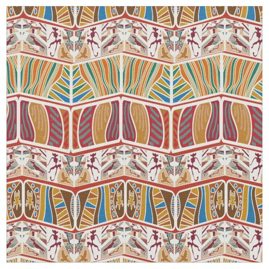 Tribal Geometric Pattern Etnisch Geometrisch Stof (Close Up)