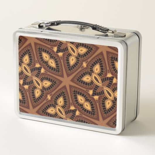 Tribal Geometric Print Metalen Lunch Box (Achterkant)