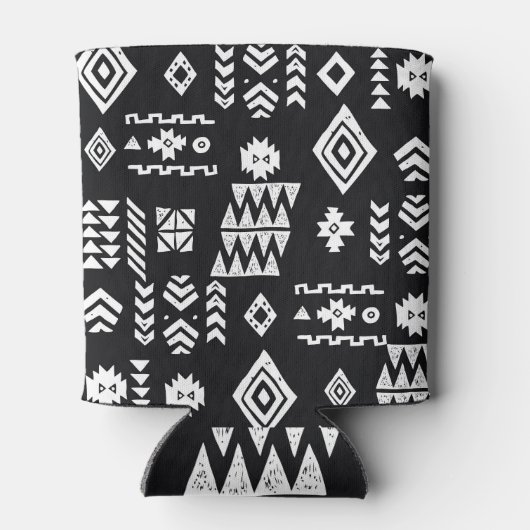 Tribal geometric: stijlvolle naadloze achtergrond. blikjeskoeler (Achterkant)