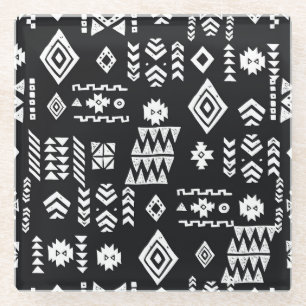 Tribal geometric: stijlvolle naadloze achtergrond. glazen onderzetter