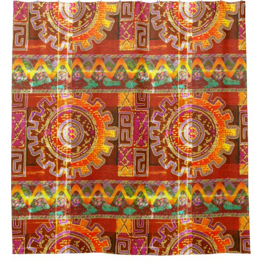  tribal geometrisch douchegordijn (Voorkant)