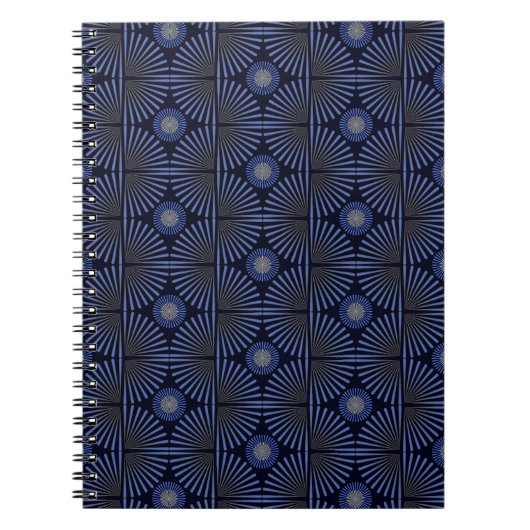Tribal Geometrisch grijs & blauw Notitieboek (Voorkant)