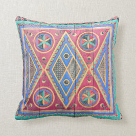 Tribal Geometrisch Patroon Arabisch Wooden Deurtje Kussen
