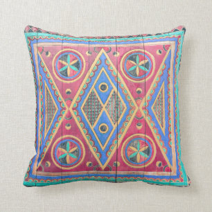 Tribal Geometrisch Patroon Arabisch Wooden Deurtje Kussen