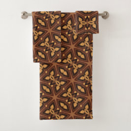 Tribal geometrische badhanddoek set bad handdoek
