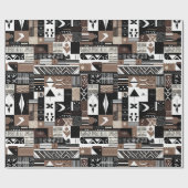 Tribal Geometrische Mudcloth Afro-Amerikaanse gesc Cadeaupapier (Vlak)