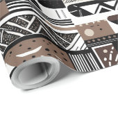 Tribal Geometrische Mudcloth Afro-Amerikaanse gesc Cadeaupapier (Rol Hoek)