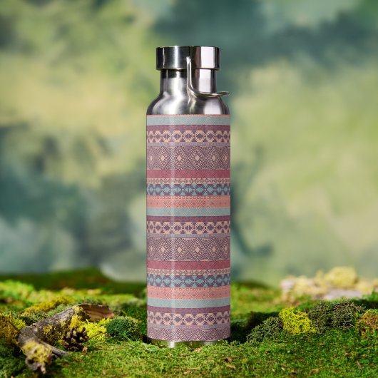 Tribal Geometrische Mudcloth Streep Boho Multicolo Waterfles (Buiten)