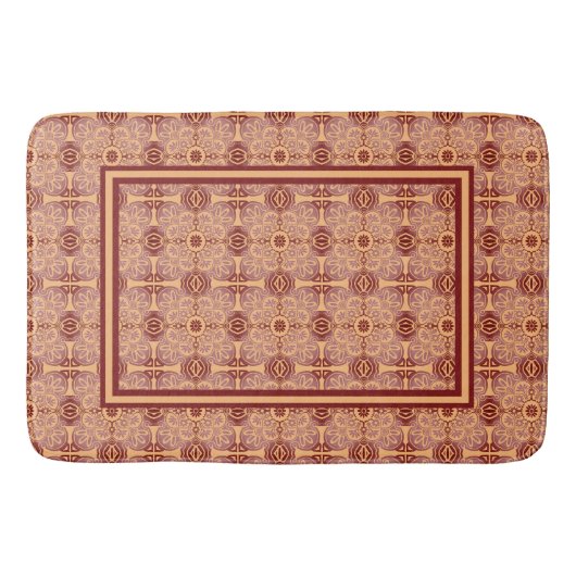 Tribal geometrische perzik en mauve badmat (Voorkant)